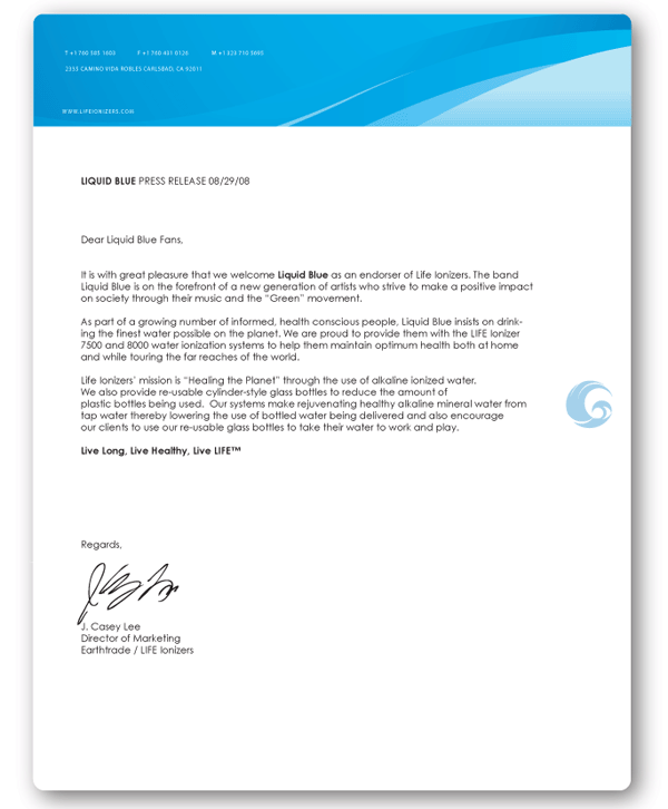 Life Lonizers Letter