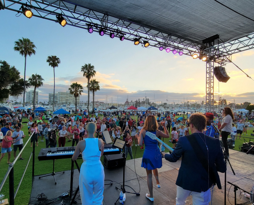 Liquid Blue Party Band celebrating US Independence day in Coronado, CA