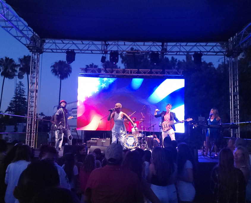 Liquid Blue Party Band celebrating US Independence day in Coronado, CA