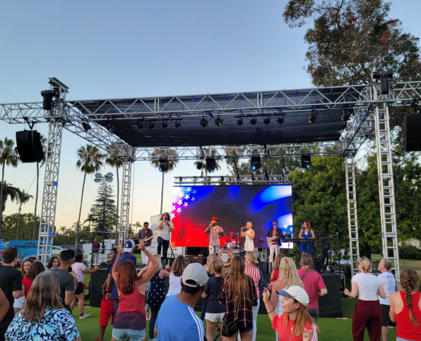 Liquid Blue Party Band celebrating US Independence day in Coronado, CA