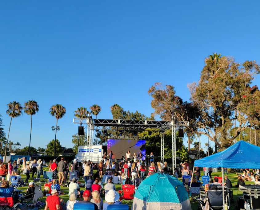 Liquid Blue Party Band celebrating US Independence day in Coronado, CA